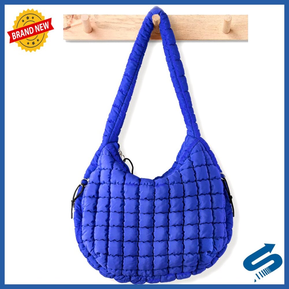 Quilted Puffer Tote Bag Large Crossbody Hobo Soft Puffy Carryall Purse